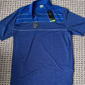 Callaway Men's Navy and Blue Striped Polo